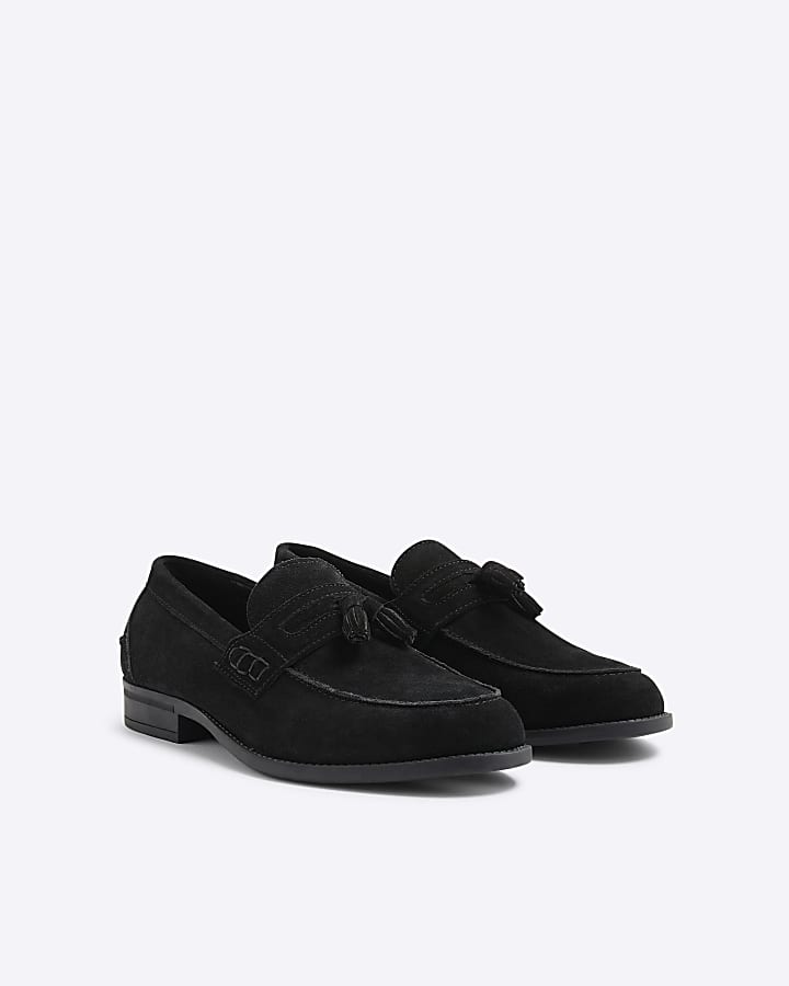 Black Suede Tassel Loafers