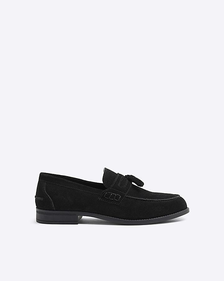 Black Suede Tassel Loafers