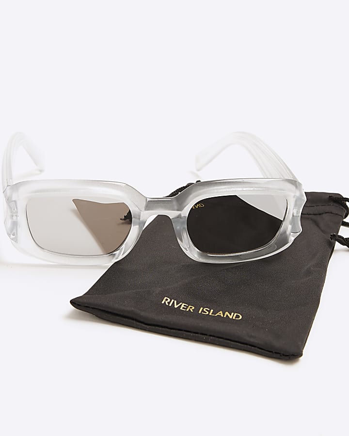 Silver Mirror Lenses Square Sunglasses