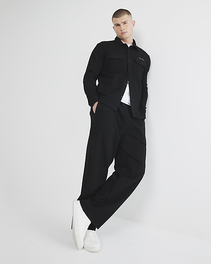 Black Long Sleeve Embroidery Shirt