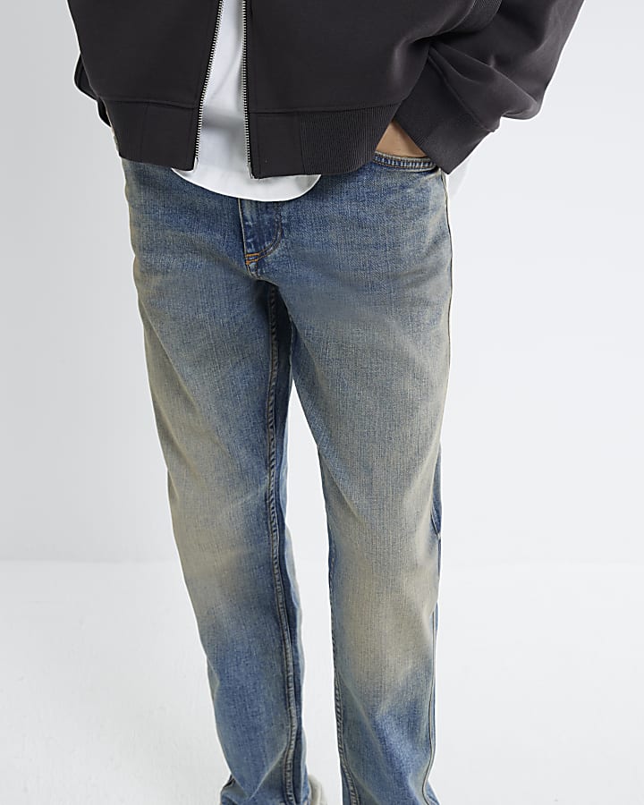 Blue Denim Tapered Jeans