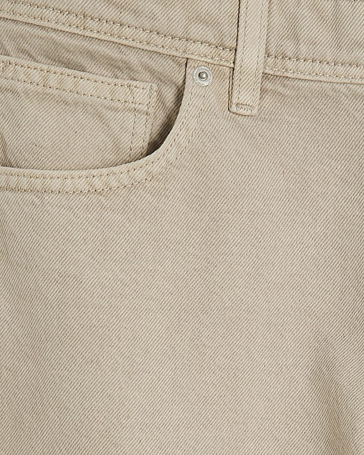 Beige Denim Loose Fit Jeans