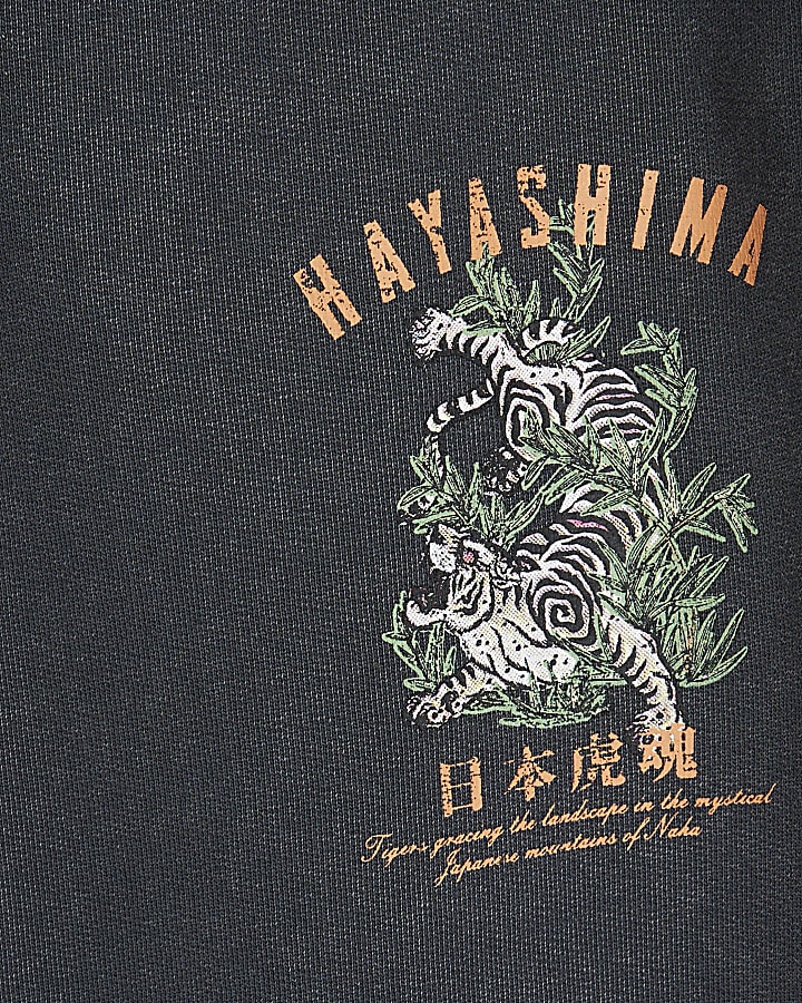 Black Open Hem Hayashima Washed Joggers