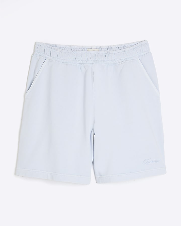 Blue Regular Fit Washed Luminis Shorts