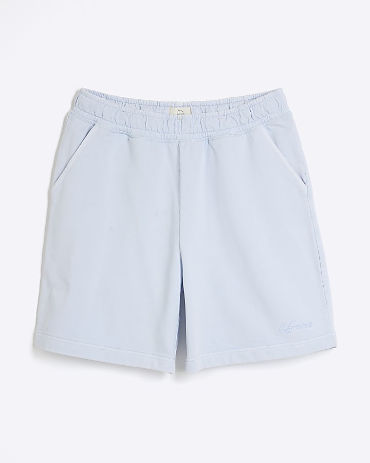 Blue Regular Fit Washed Luminis Shorts