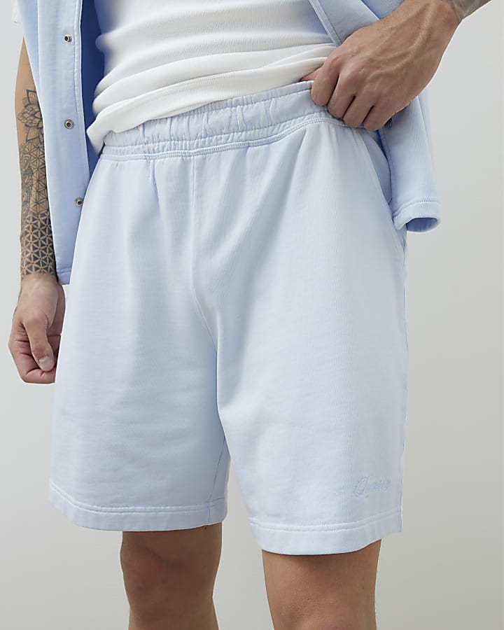 Blue Regular Fit Washed Luminis Shorts