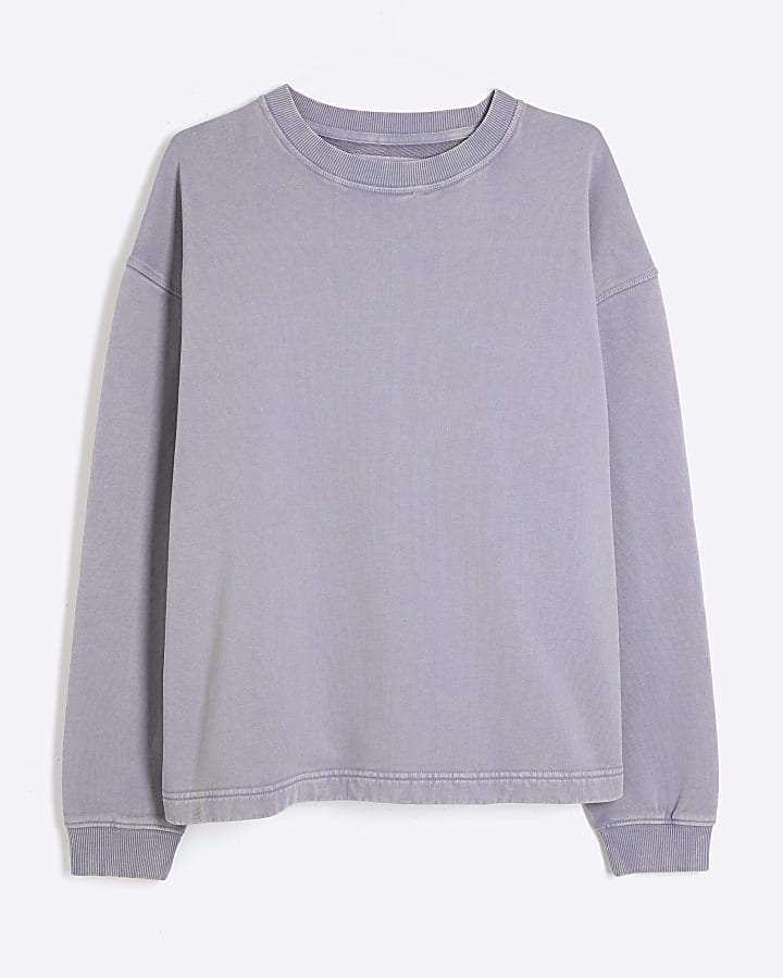 Purple Oversized Washed Luminis Sweatshirt
