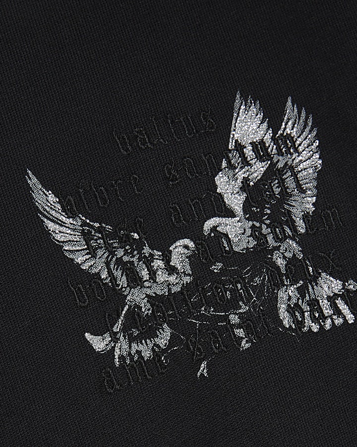 Black Gothic Dove Party T-Shirt