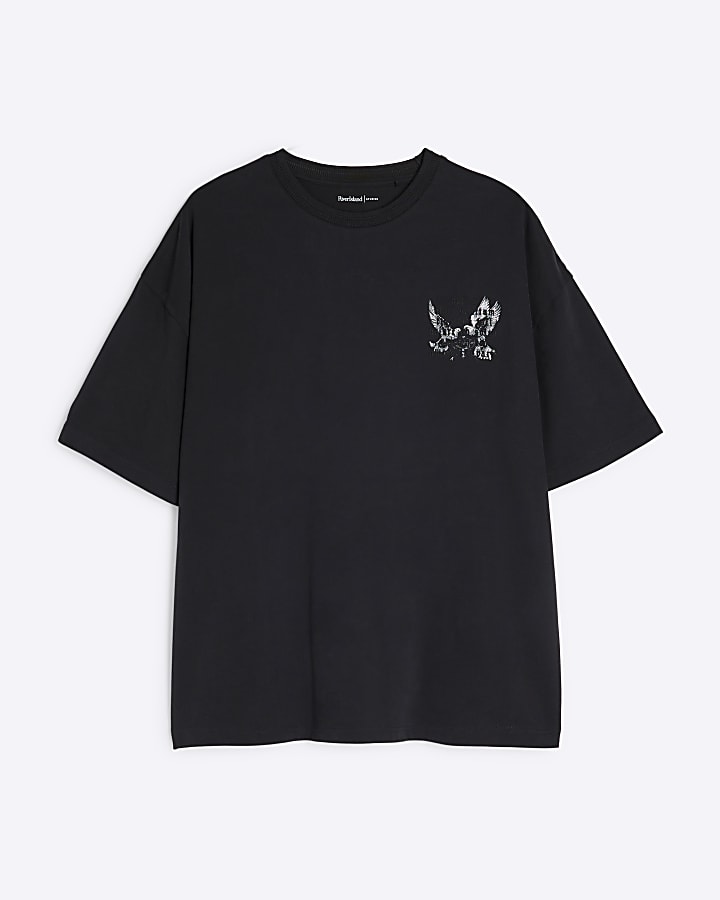 Black Gothic Dove Party T-Shirt