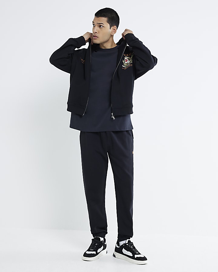 Black Regular Fit Kanazawa Tiger Joggers