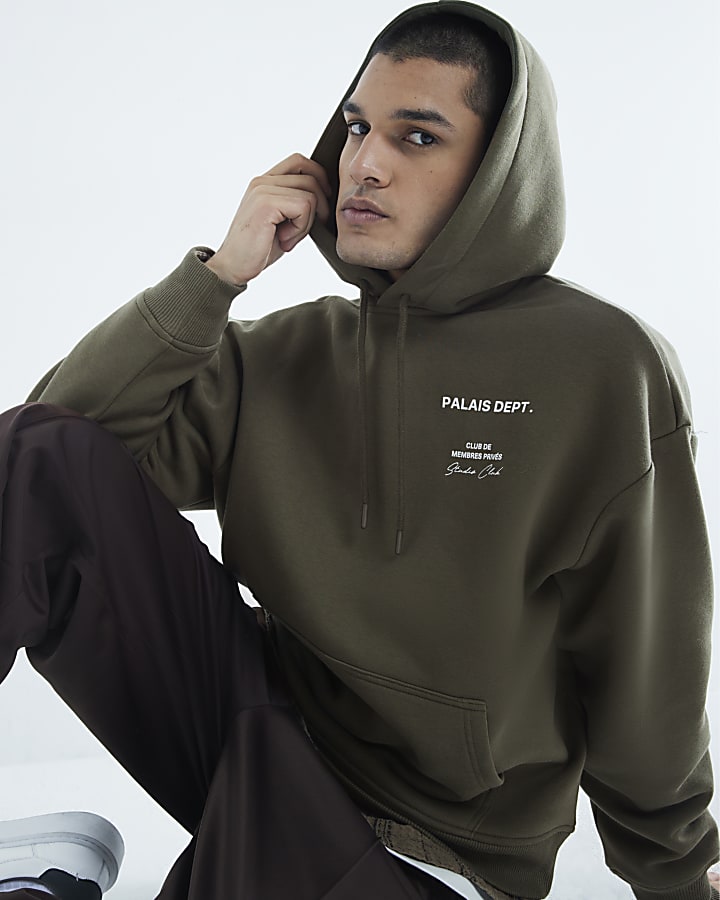 Khaki Long Sleeve Palaise Dept Hoodie