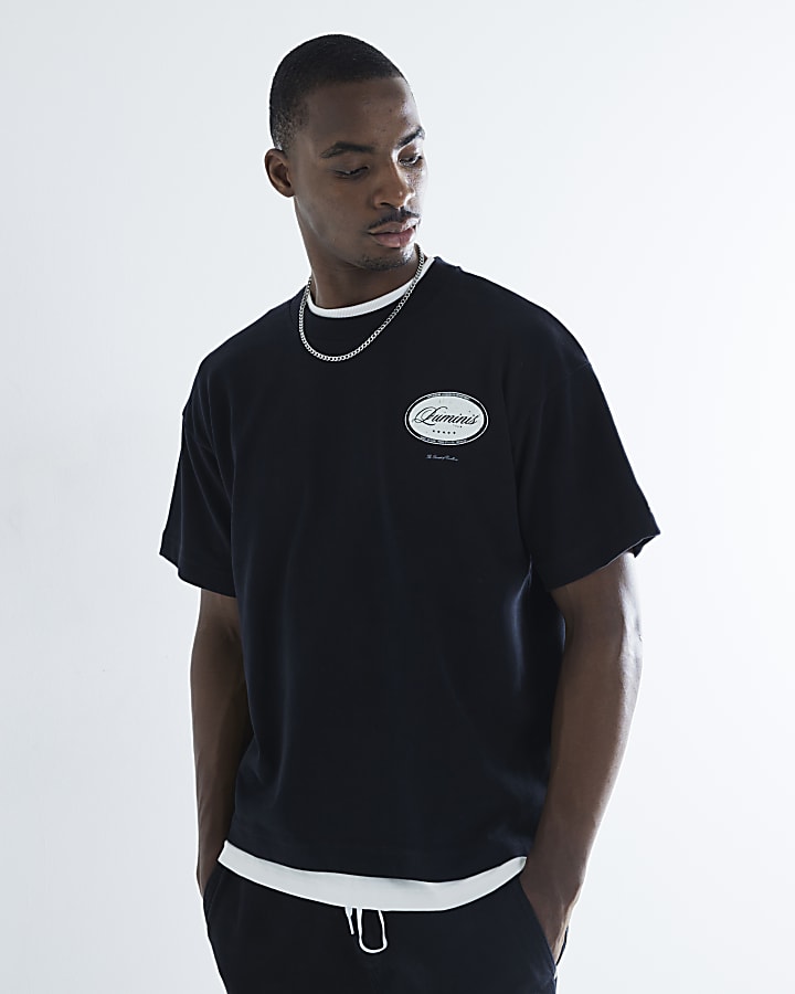 Black Luminis Oval Washed T-Shirt