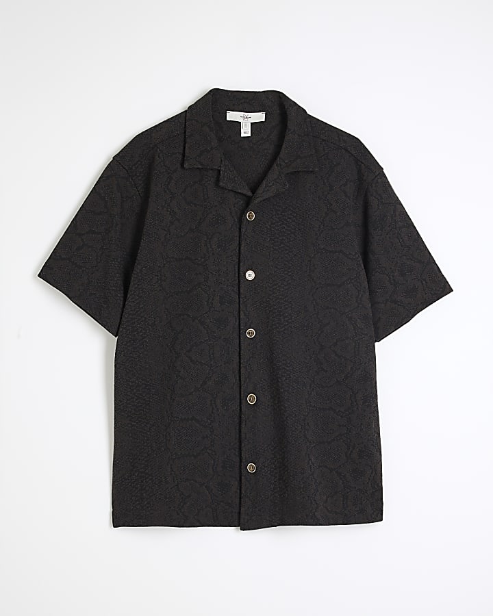 Brown Regular Fit Snake Shirt