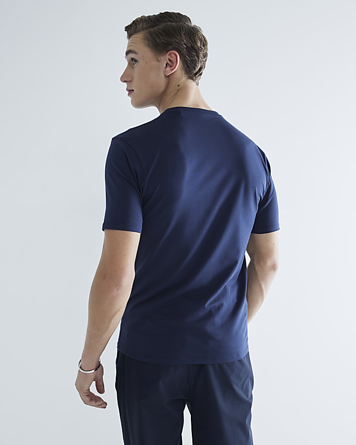 Navy Muscle Fit Short Sleeve T-Shirt