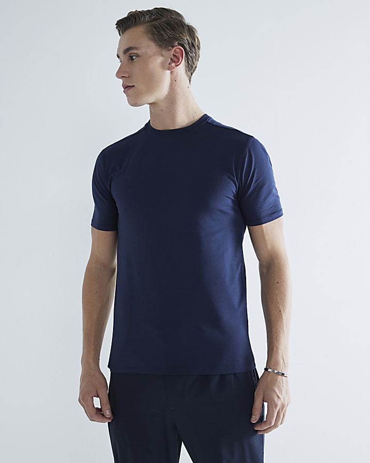 Navy Muscle Fit Short Sleeve T-Shirt