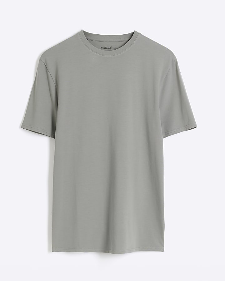 Grey Slim Fit Short Sleeve T-Shirt