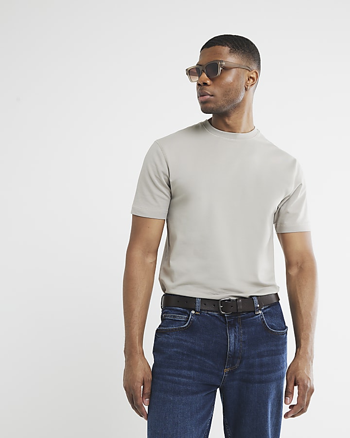 Grey Slim Fit Short Sleeve T-Shirt