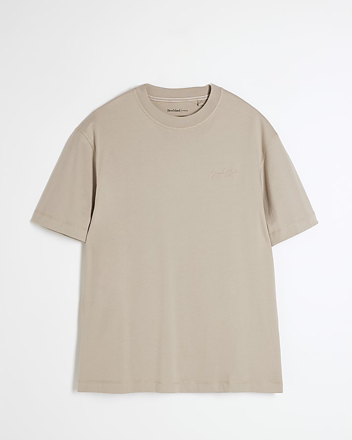 Stone Regular Fit Embroidery T-Shirt