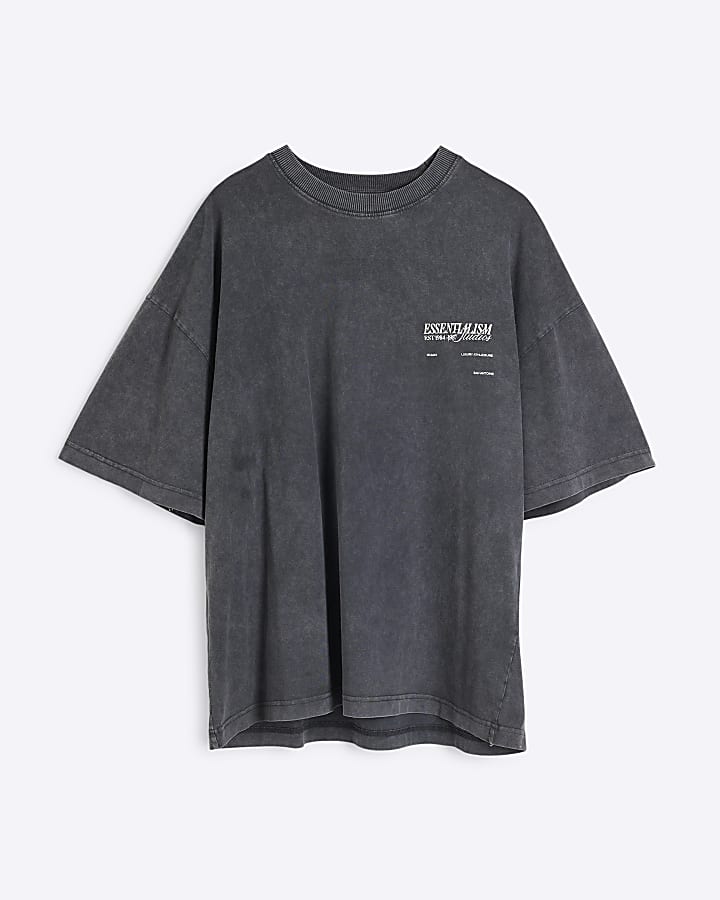 Black Oversized Essential Large T-Shirt
