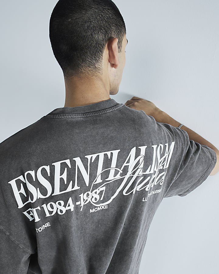 Black Oversized Essential Large T-Shirt