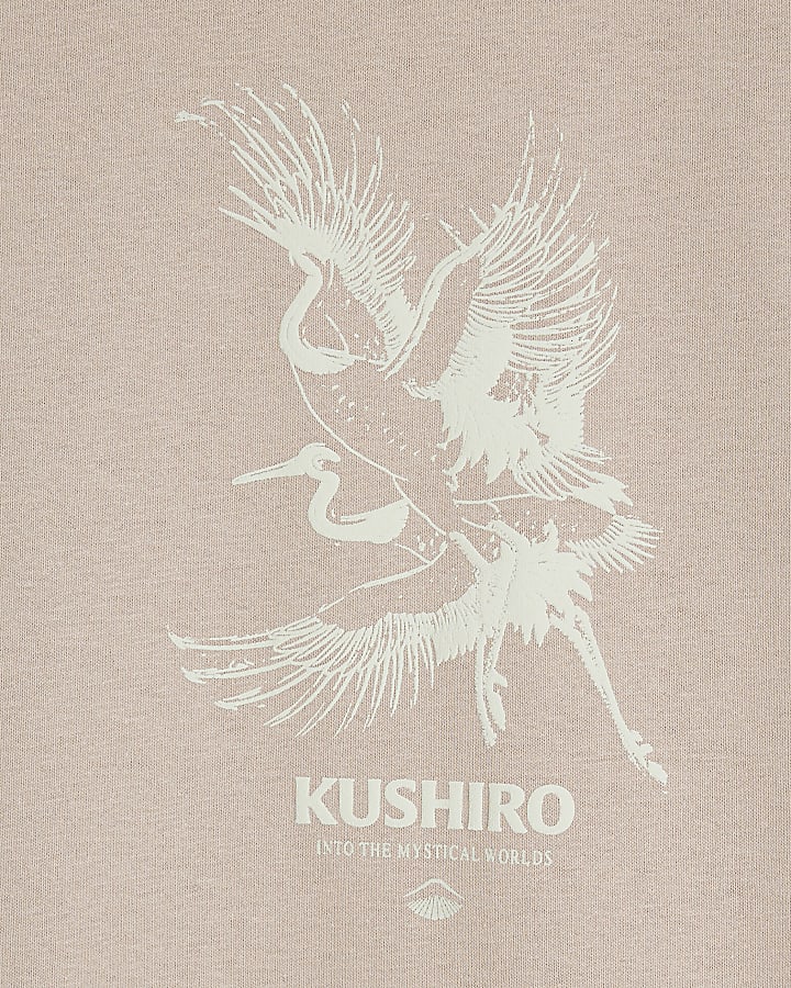 Pink Short Sleeve Kurisho Crane T-Shirt