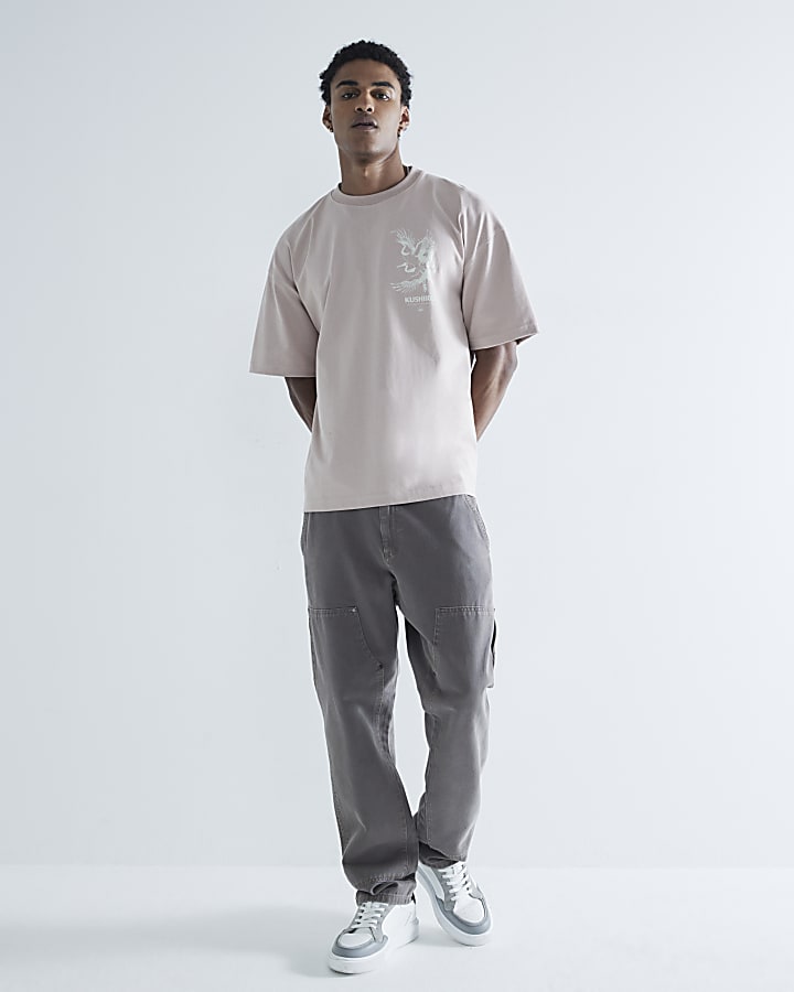 Pink Boxy Fit Kurisho Crane T-Shirt