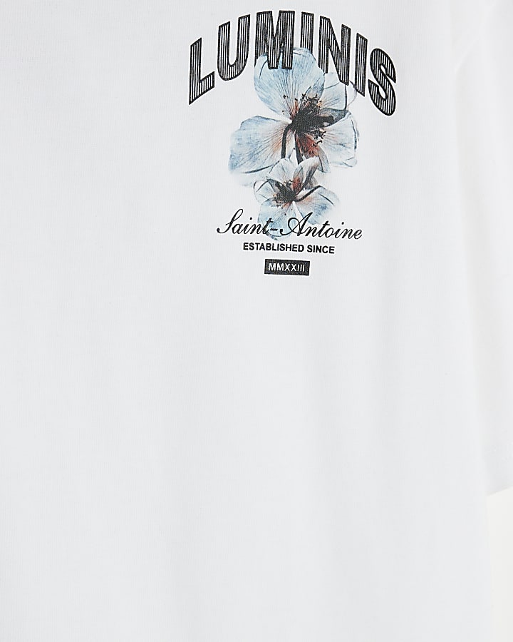 White Oversized Luminis Floral T-Shirt