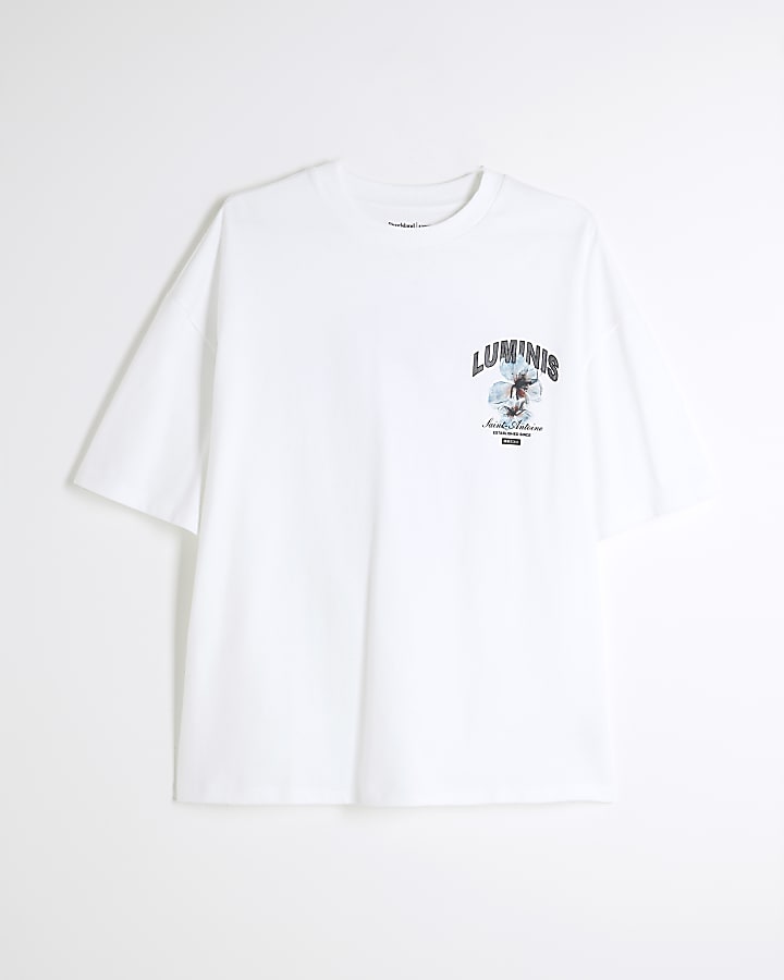 White Oversized Luminis Floral T-Shirt