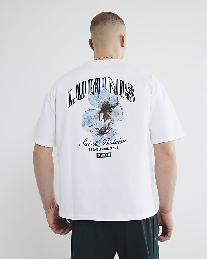 White Oversized Luminis Floral T-Shirt