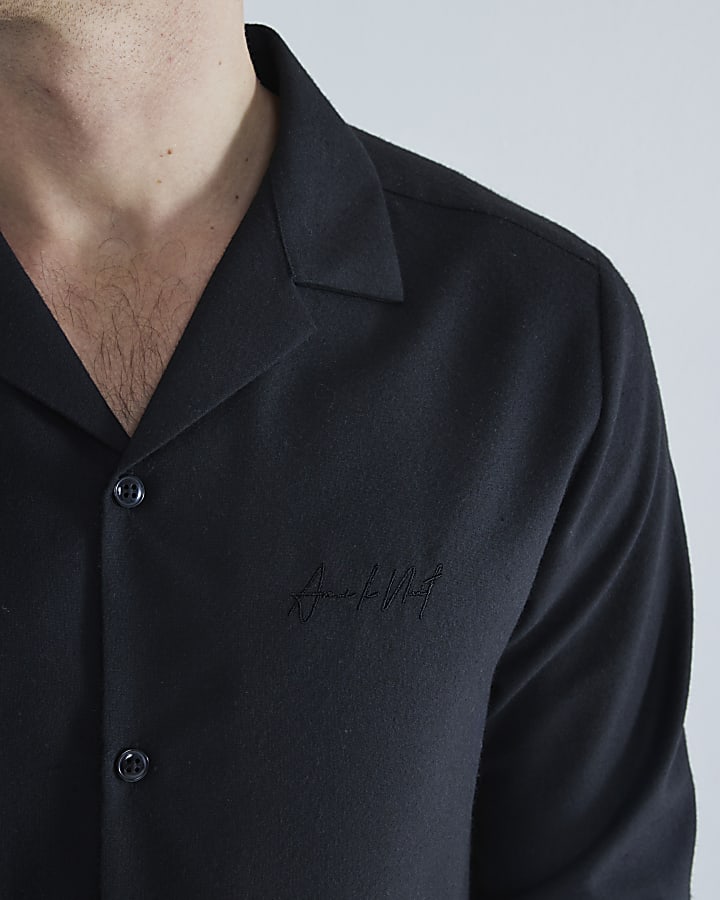 Black Regular Fit Long Sleeve Shirt