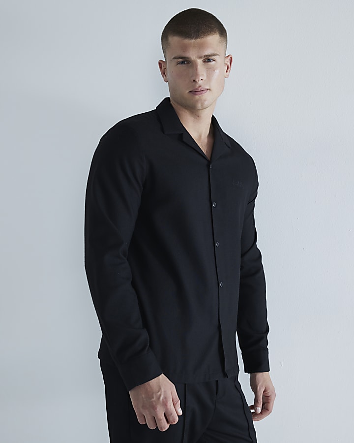 Black Regular Fit Long Sleeve Shirt