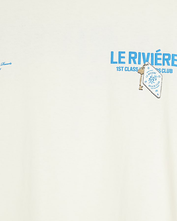 Cream Le Riviere Back Graphic T-Shirt