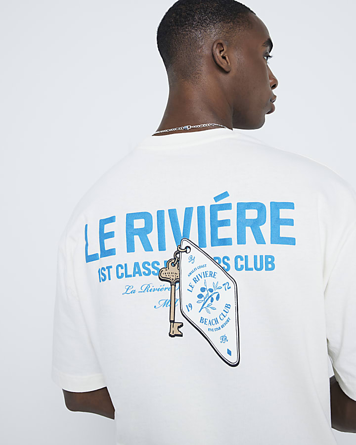 Cream Le Riviere Back Graphic T-Shirt