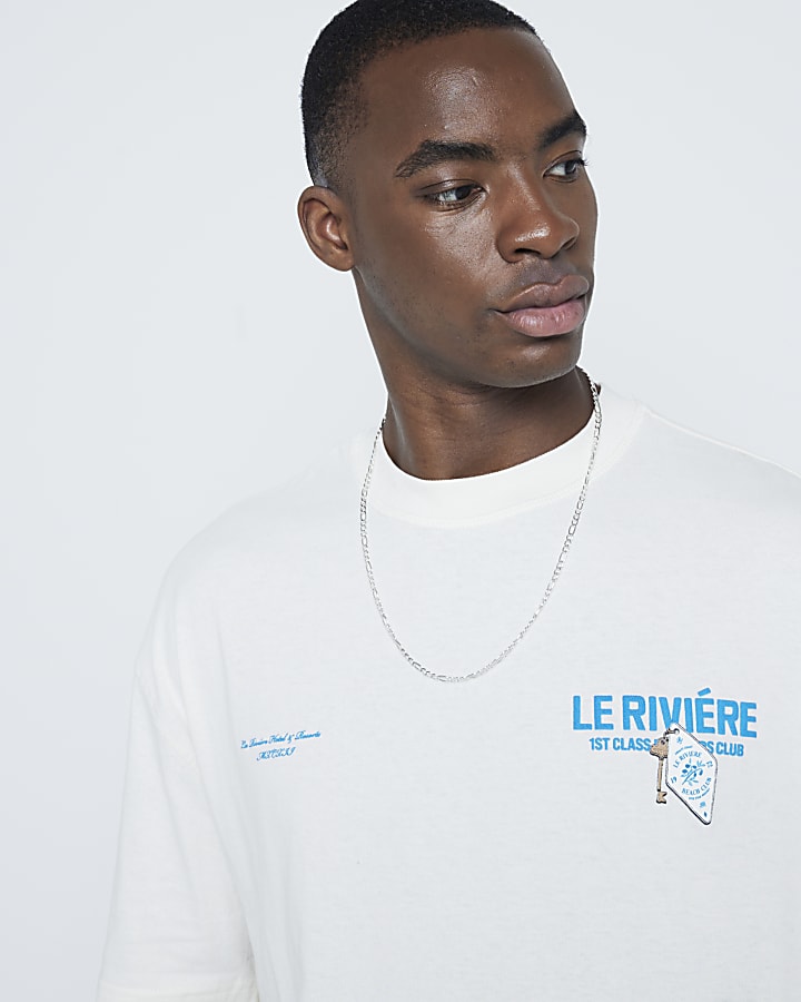 Cream Le Riviere Back Graphic T-Shirt