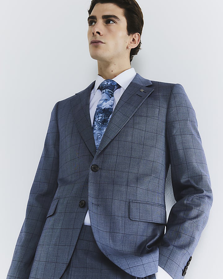 Blue Check Suit Jacket