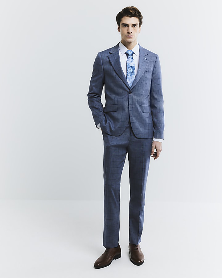 Blue Check Suit Jacket