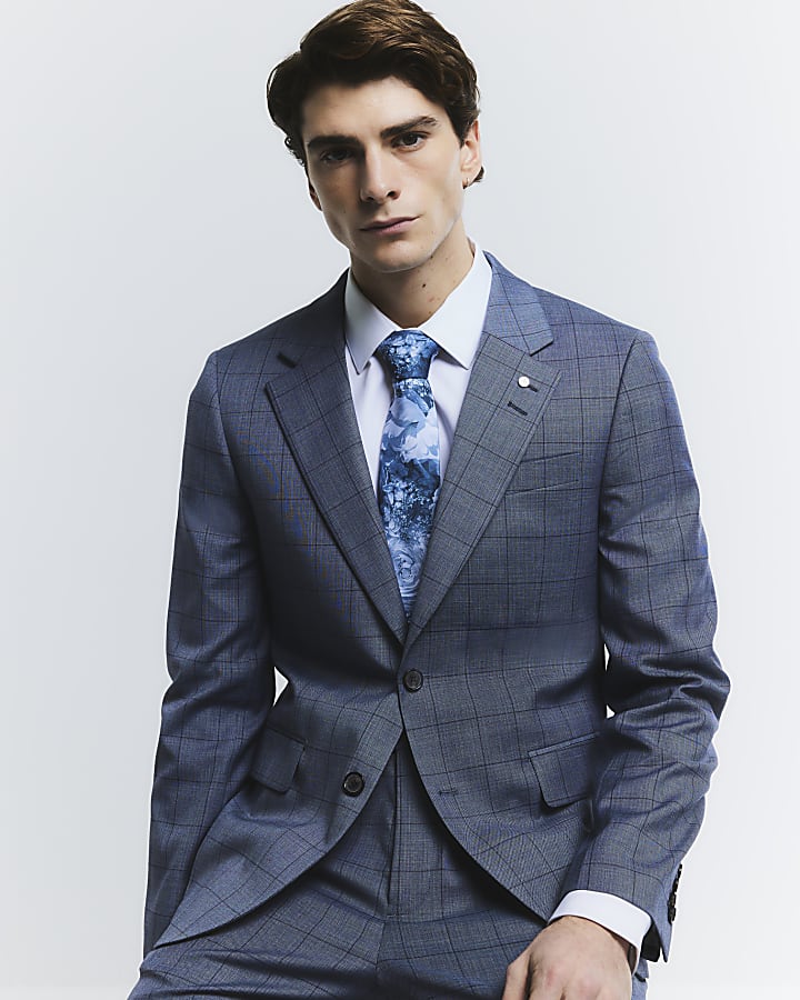 Blue Check Suit Jacket