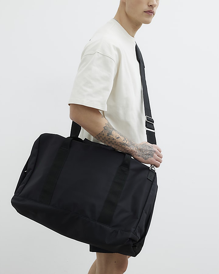 Black Nylon Holdall Bag