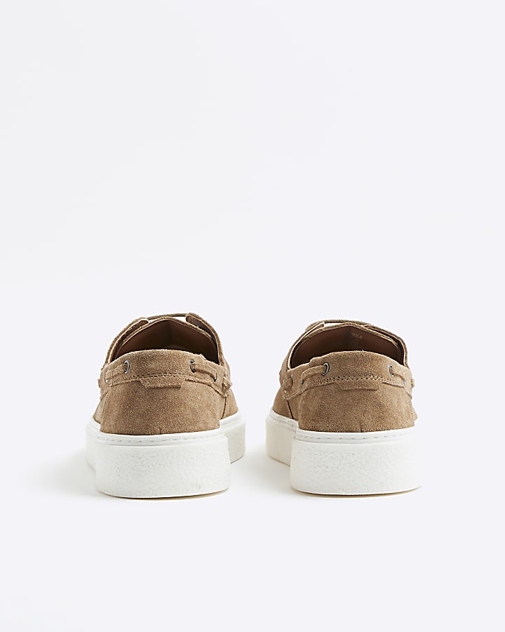 Brown Suede Cupsole Boat Shoes