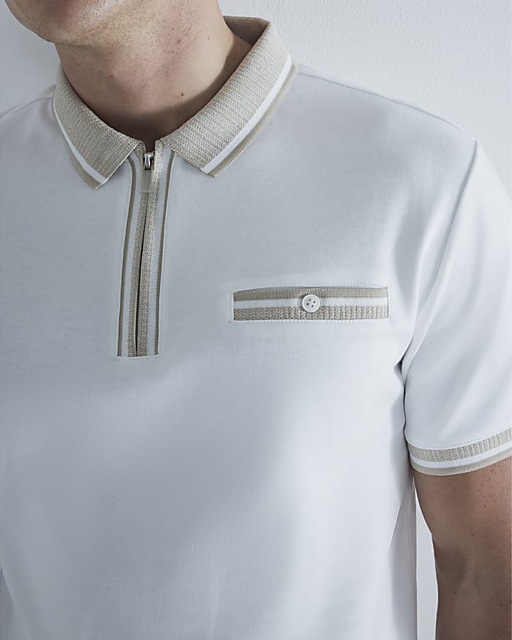 Beige Slim Fit Polo Shirt