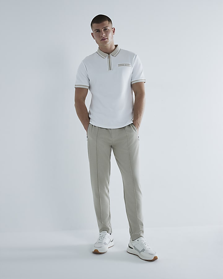 Beige Slim Fit Polo Shirt