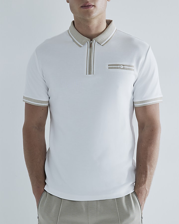 Beige Slim Fit Polo Shirt