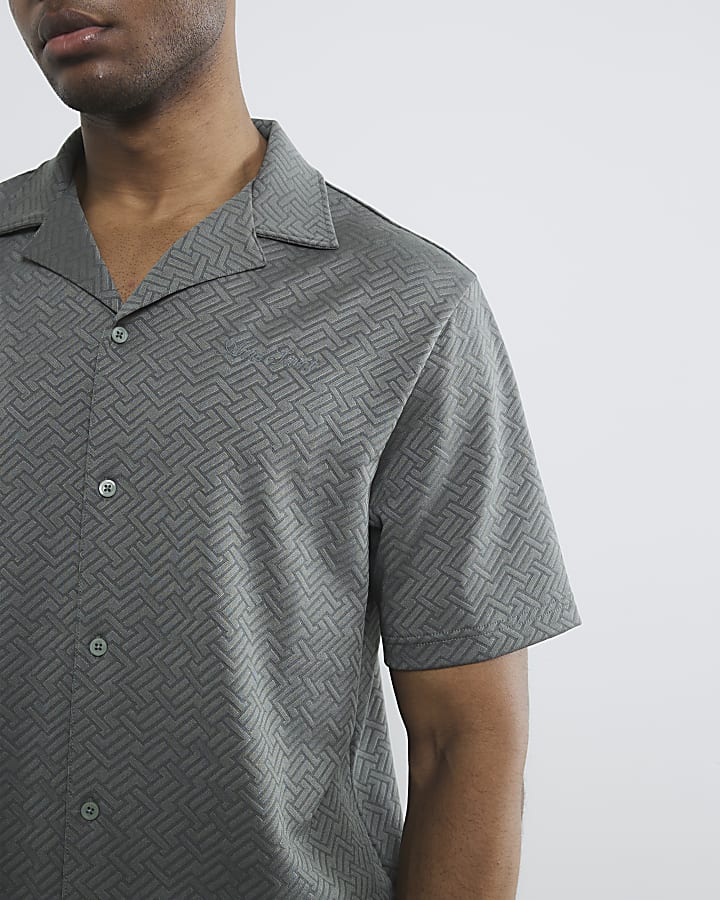 Green Regular Fit Jacquard Polo Shirt