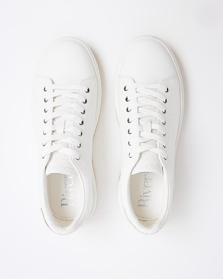 White Lace Up Trainers