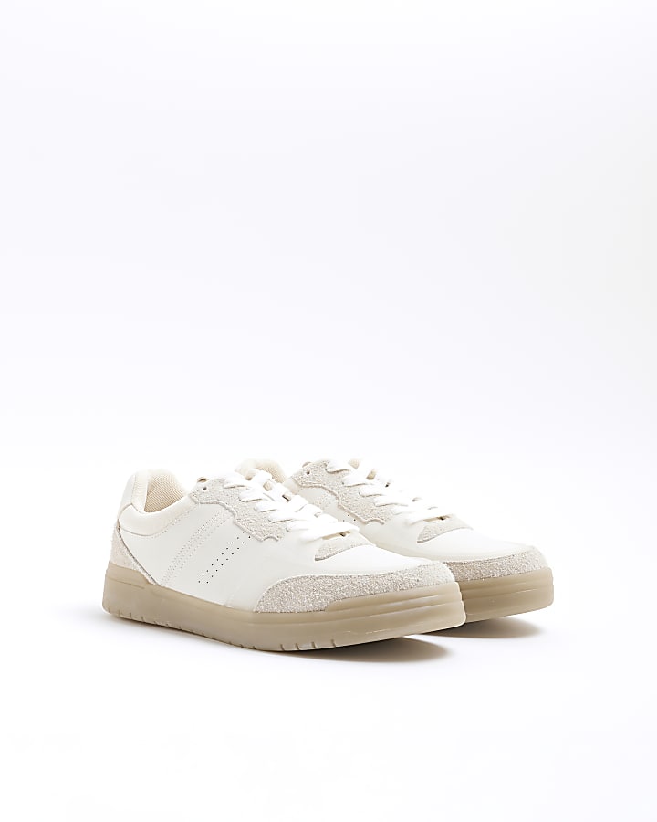 Stone Hairy Suede Trainers