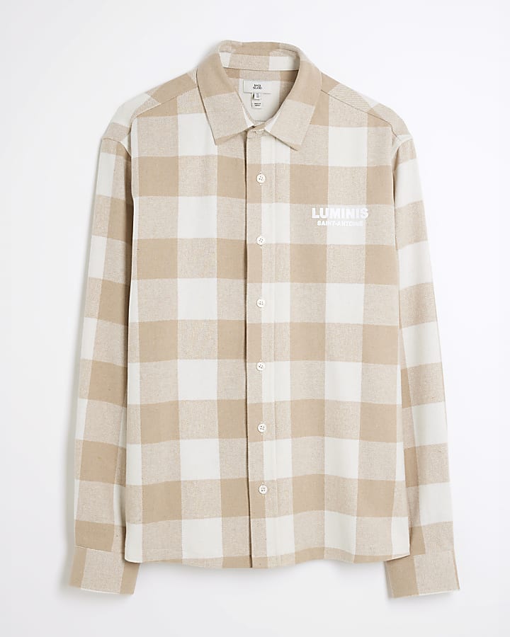 Stone Long Sleeve Luminis Checked Shirt