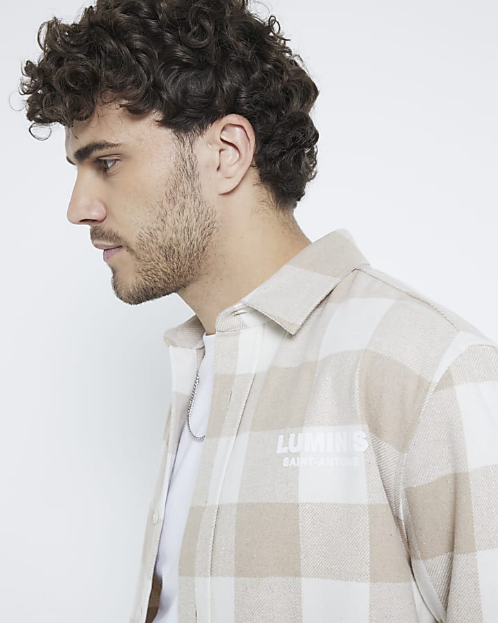 Stone Long Sleeve Luminis Checked Shirt