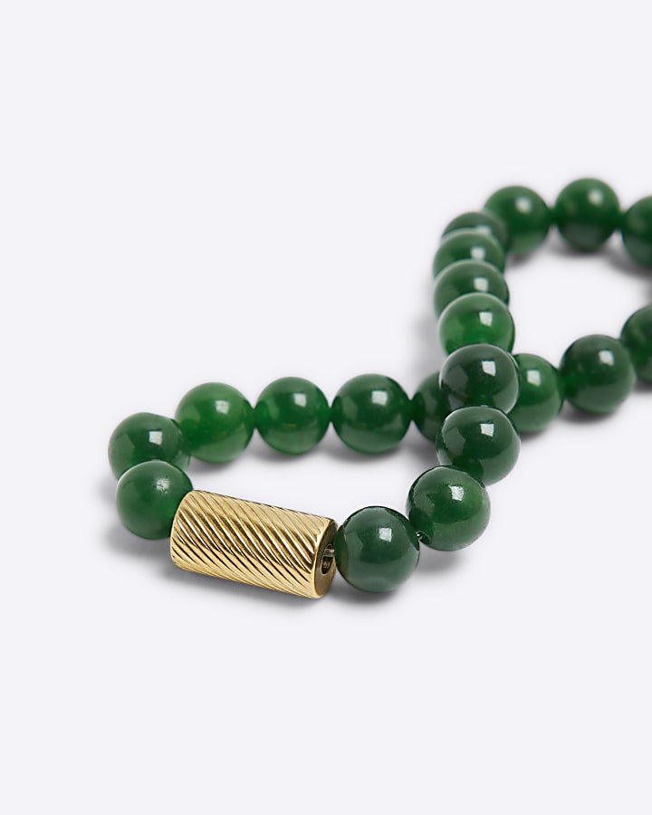Green Natural Stone Necklace And Bracelet Set