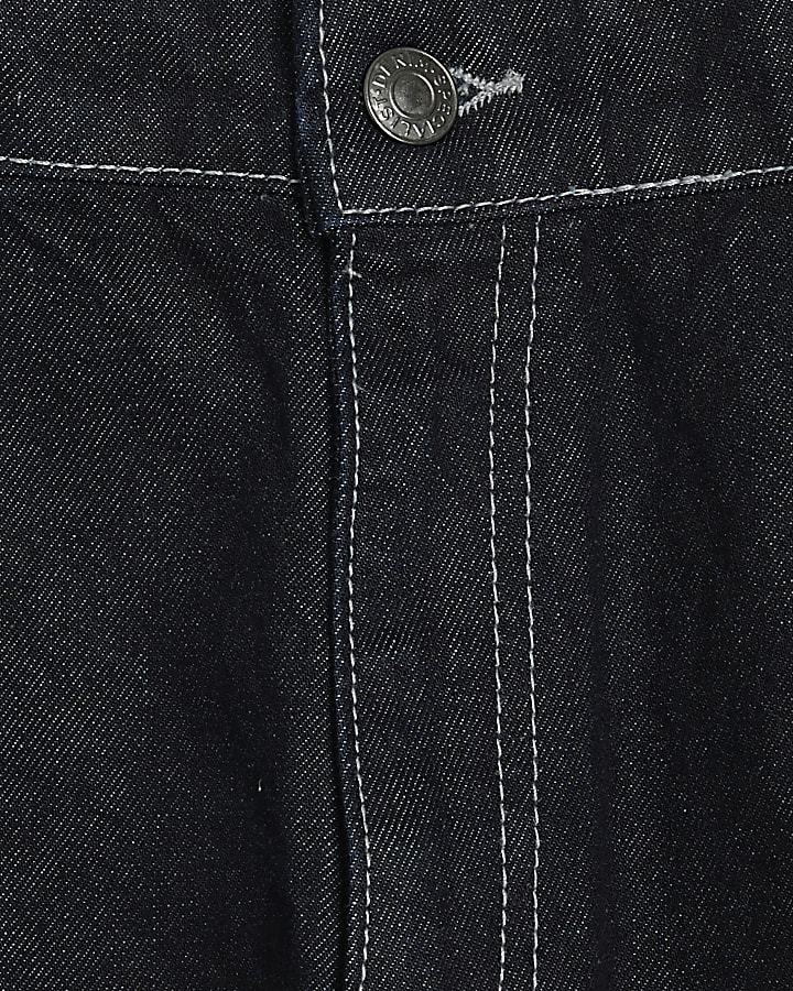 Dark Blue Loose Fit Denim Carpenter Jeans