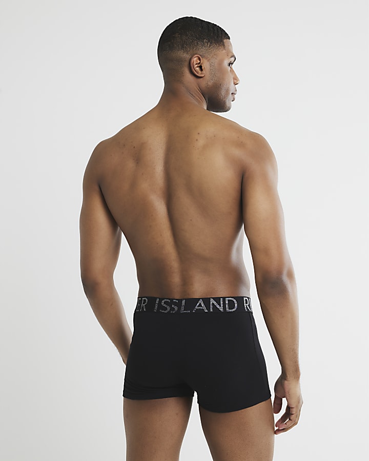 Black 4 Pack Cotton Stretch RI Trunks